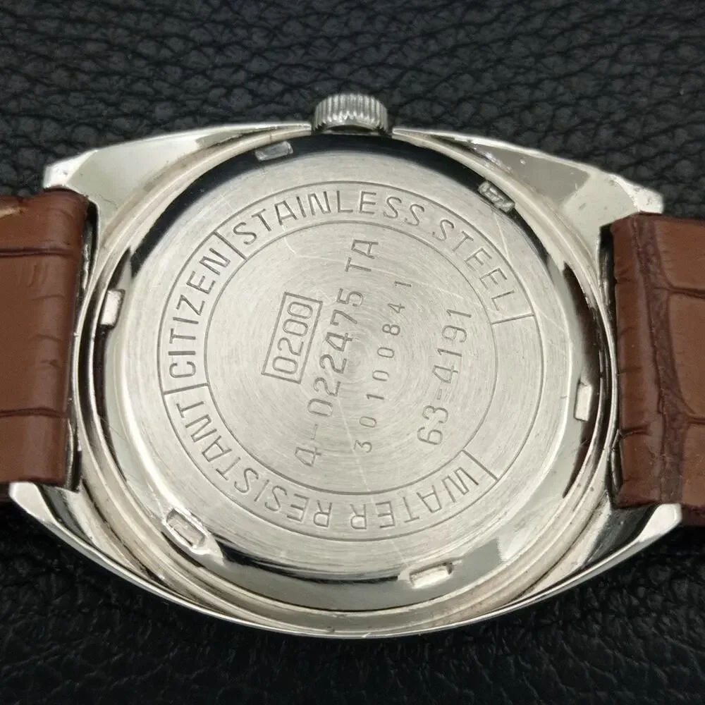 Vintage 1983 Citizen Manual Wound Mens Silver Watch & Silver accents